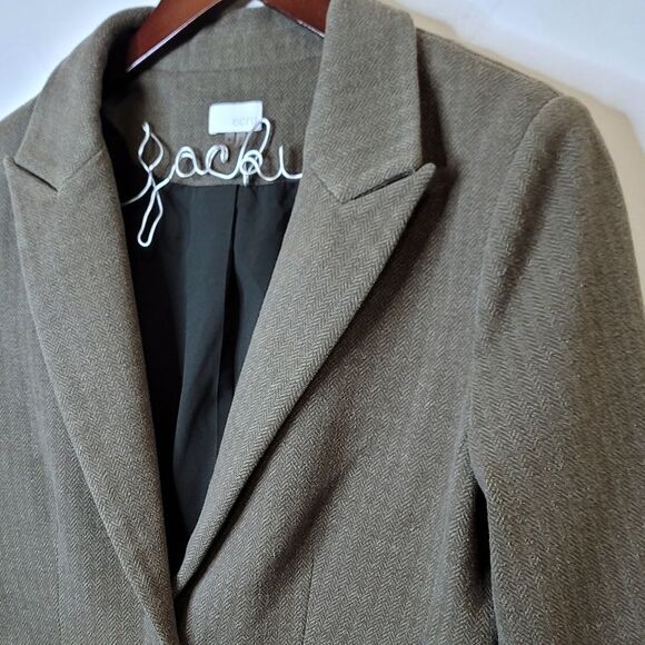 Ecru Brown One Button Blazer Size 6 - Picture 2 of 9